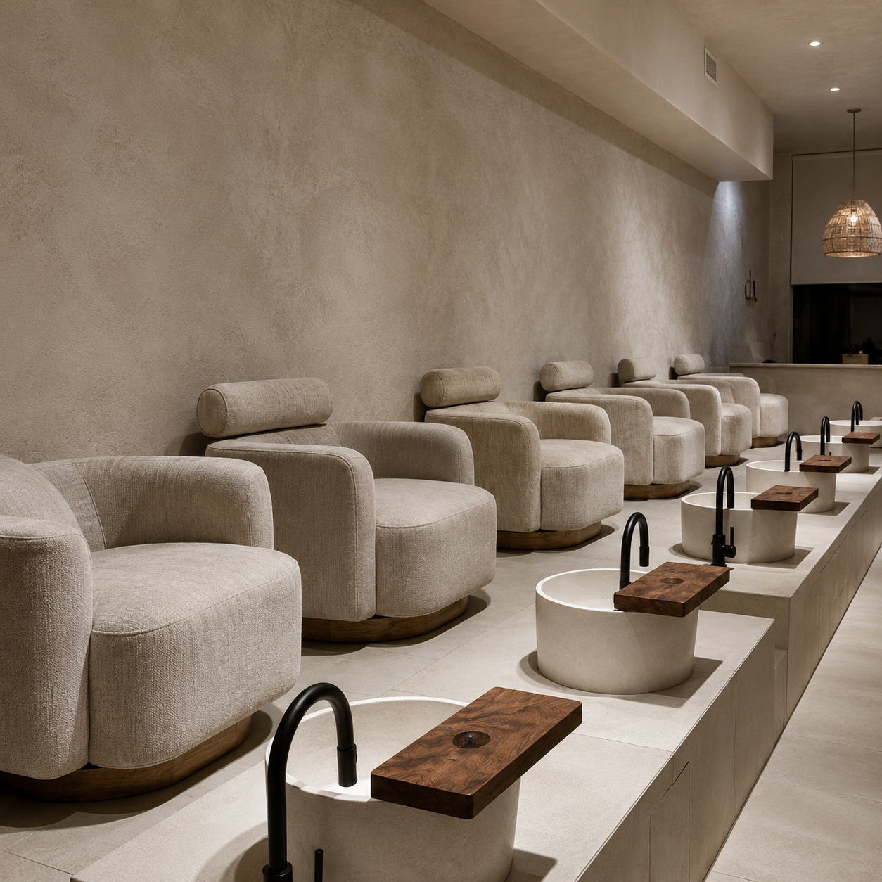 Completed luxury salon fitout